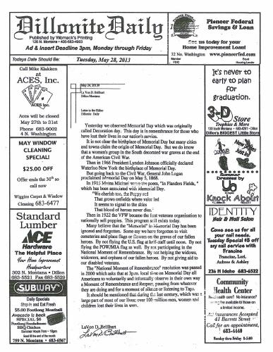 Tuesday, May 28, 2013