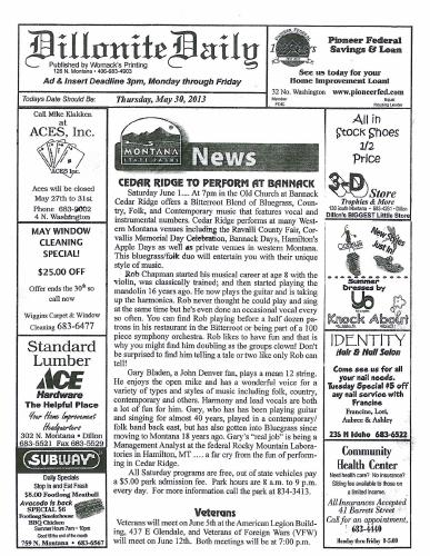 Thursday, May 30, 2013