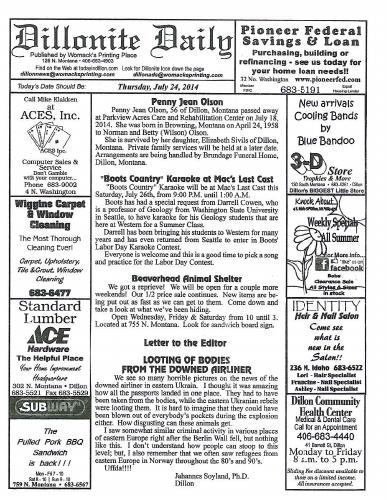 Thursday, July 24, 2014