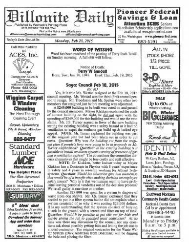 Monday, February 23, 2015