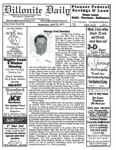 Wednesday, April 22, 2015