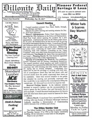 Wednesday, January 18, 2017