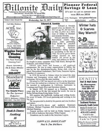 Wednesday, January 25, 2017