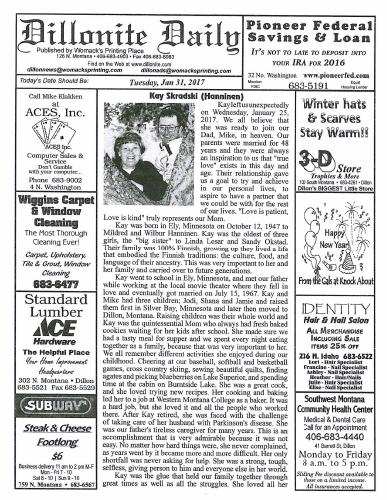 Tuesday, January 31, 2017