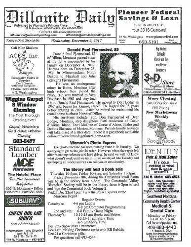 Wednesday, December 6, 2017