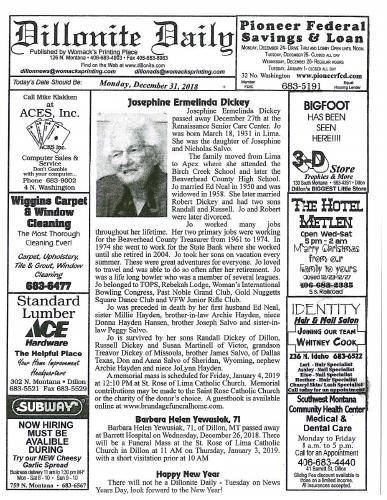 Monday, December 31, 2018