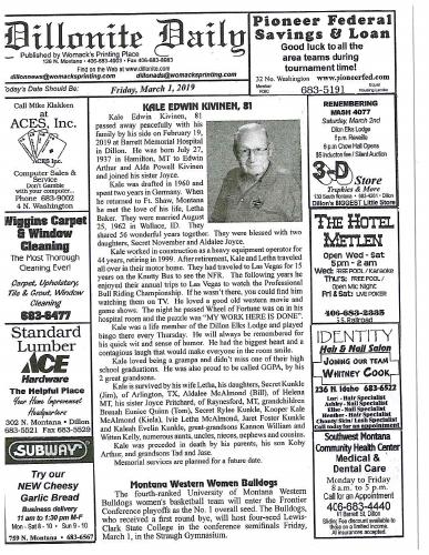 Friday, March 1, 2019