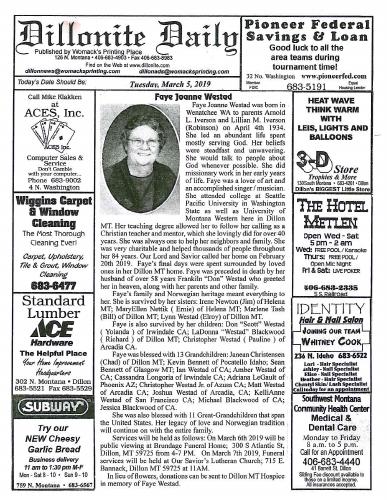 Tuesday, March 5, 2019