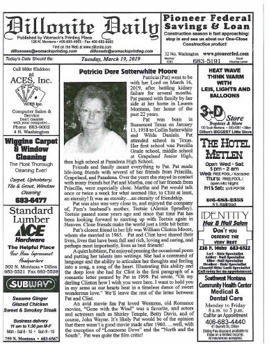 Tuesday, March 19, 2019