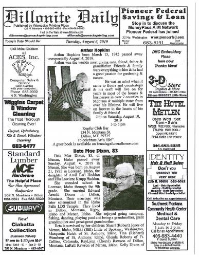 Tuesday, August 6, 2019