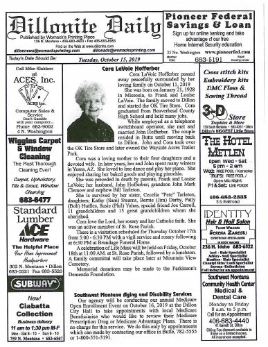Tuesday, October 15, 2019
