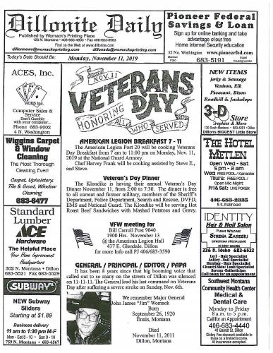 Monday, November 11, 2019