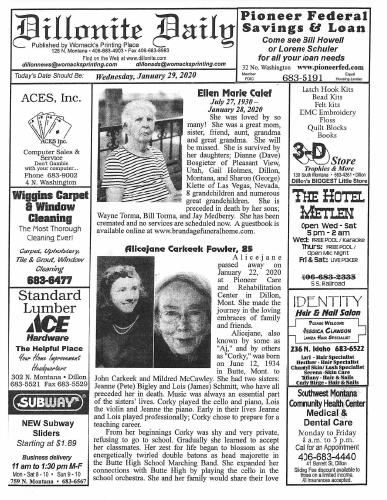 Wednesday, January 29, 2020