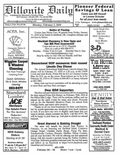 Monday, February 3, 2020