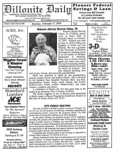 Monday, February 17, 2020