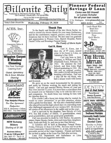 Wednesday, February 19, 2020