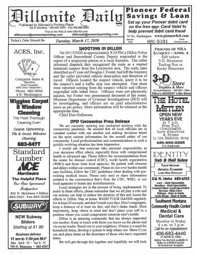 Tuesday, March 17, 2020
