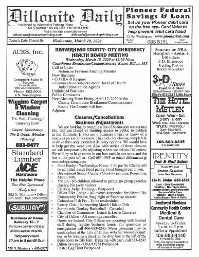Wednesday, March 18, 2020
