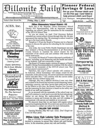 Friday, May 1, 2020
