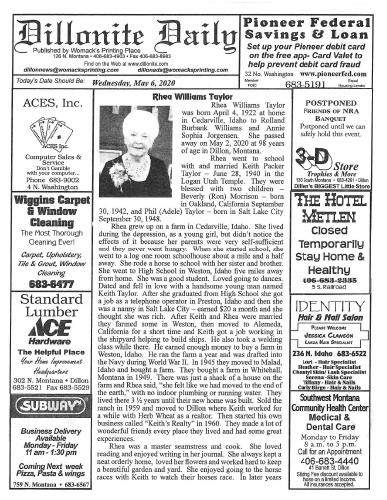 Wednesday, May 6, 2020
