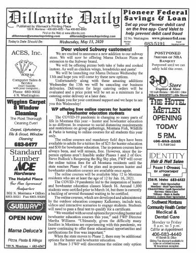 Wednesday, May 13, 2020
