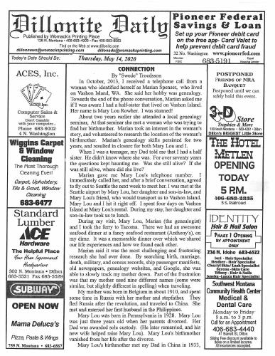 Thursday, May 14, 2020
