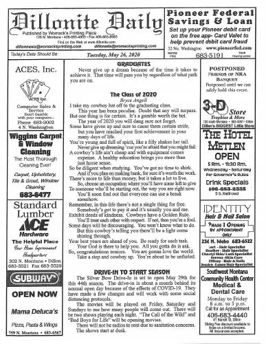 Tuesday, May 26, 2020