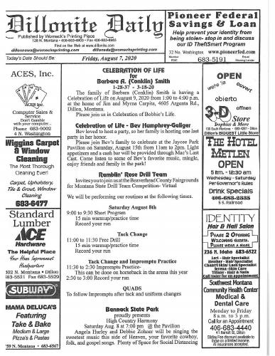 Thursday, August 6, 2020