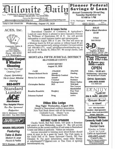 Wednesday, August 19, 2020