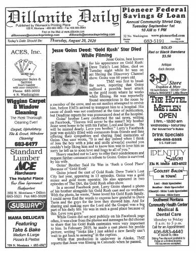 Thursday, August 20, 2020