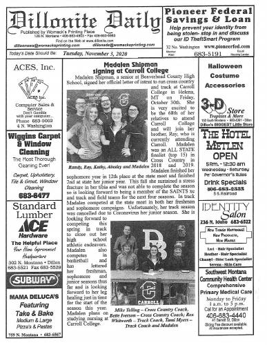 Tuesday, November 3, 2020