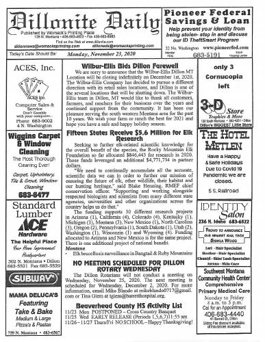 Monday, November 23, 2020