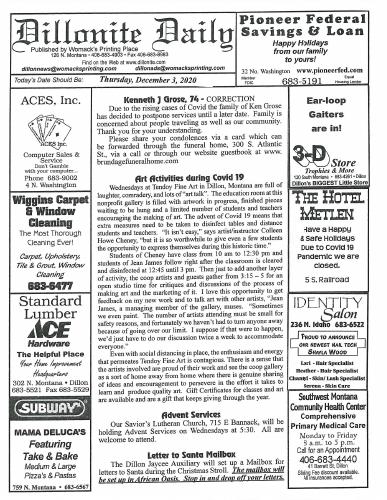 Thursday, December 3, 2020