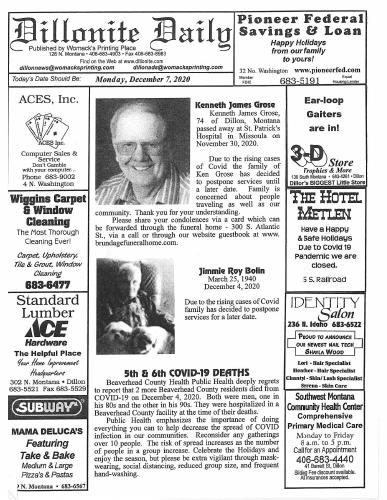 Monday, December 7, 2020