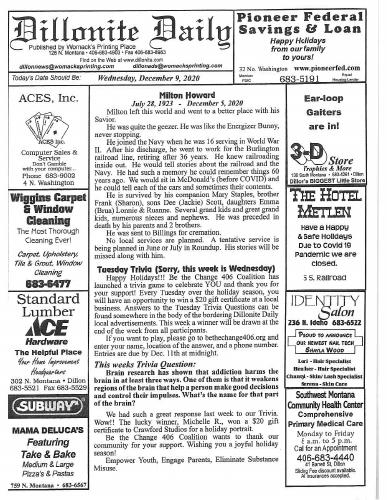 Wednesday, December 9, 2020