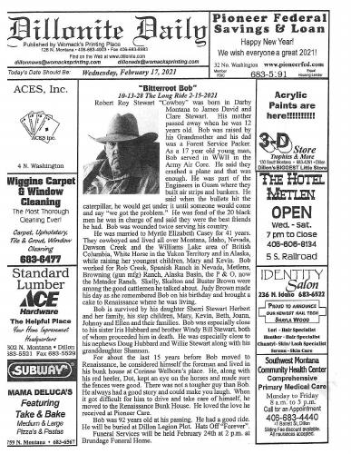 Wednesday, February 17, 2021