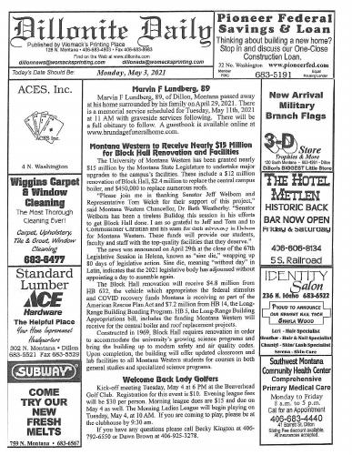 Monday, May 3, 2021