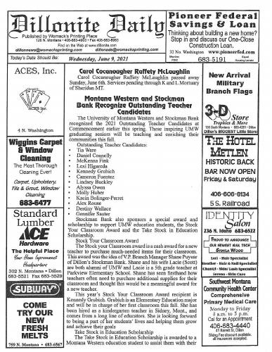 Wednesday, June 9, 2021