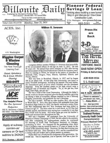Monday, June 21, 2021