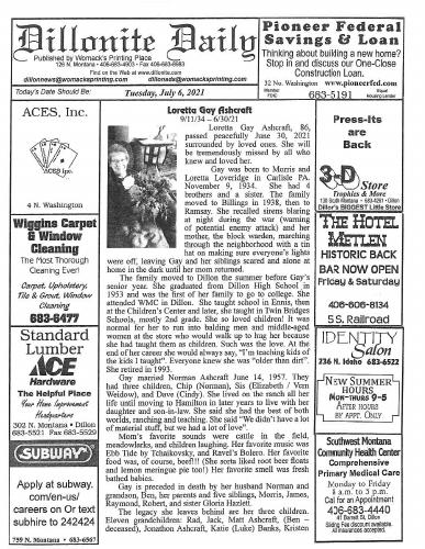 Tuesday, July 6, 2021