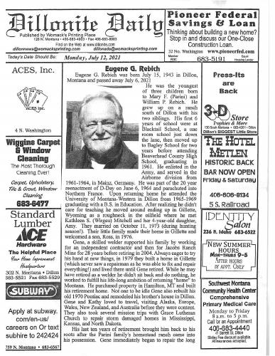 Monday, July 12, 2021