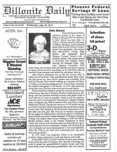 Wednesday, July 28, 2021