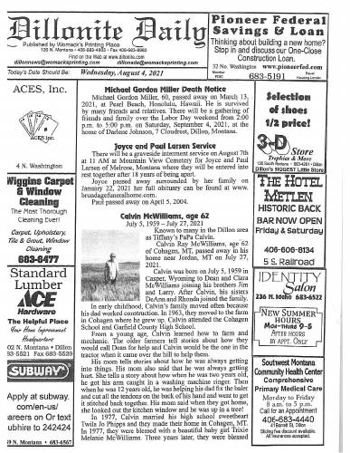 Wednesday, August 4, 2021