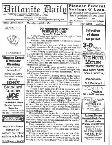 Thursday, August 5, 2021