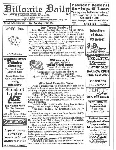 Tuesday, August 10, 2021