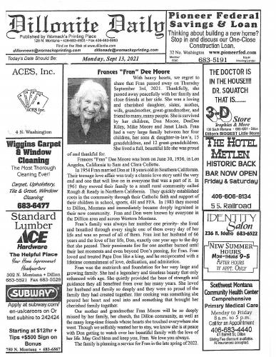 Monday, September 13, 2021