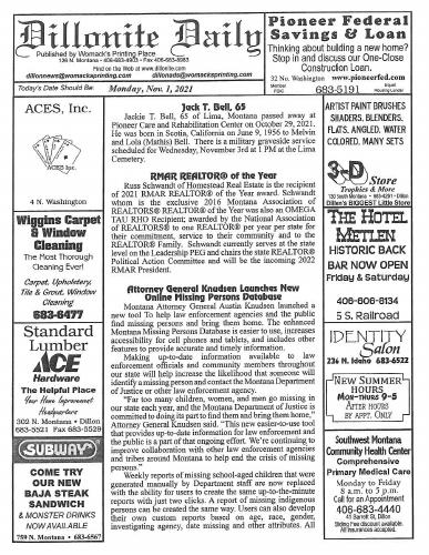 Monday, November 1, 2021