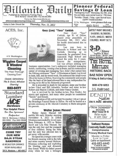Thursday, November 11, 2021