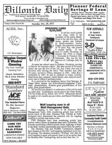 Tuesday, December 28, 2021