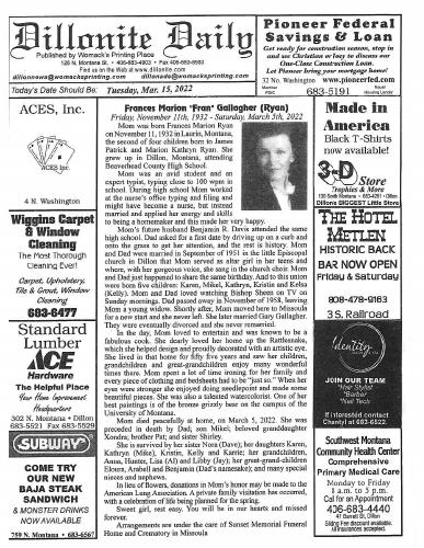 Tuesday, March 15, 2022
